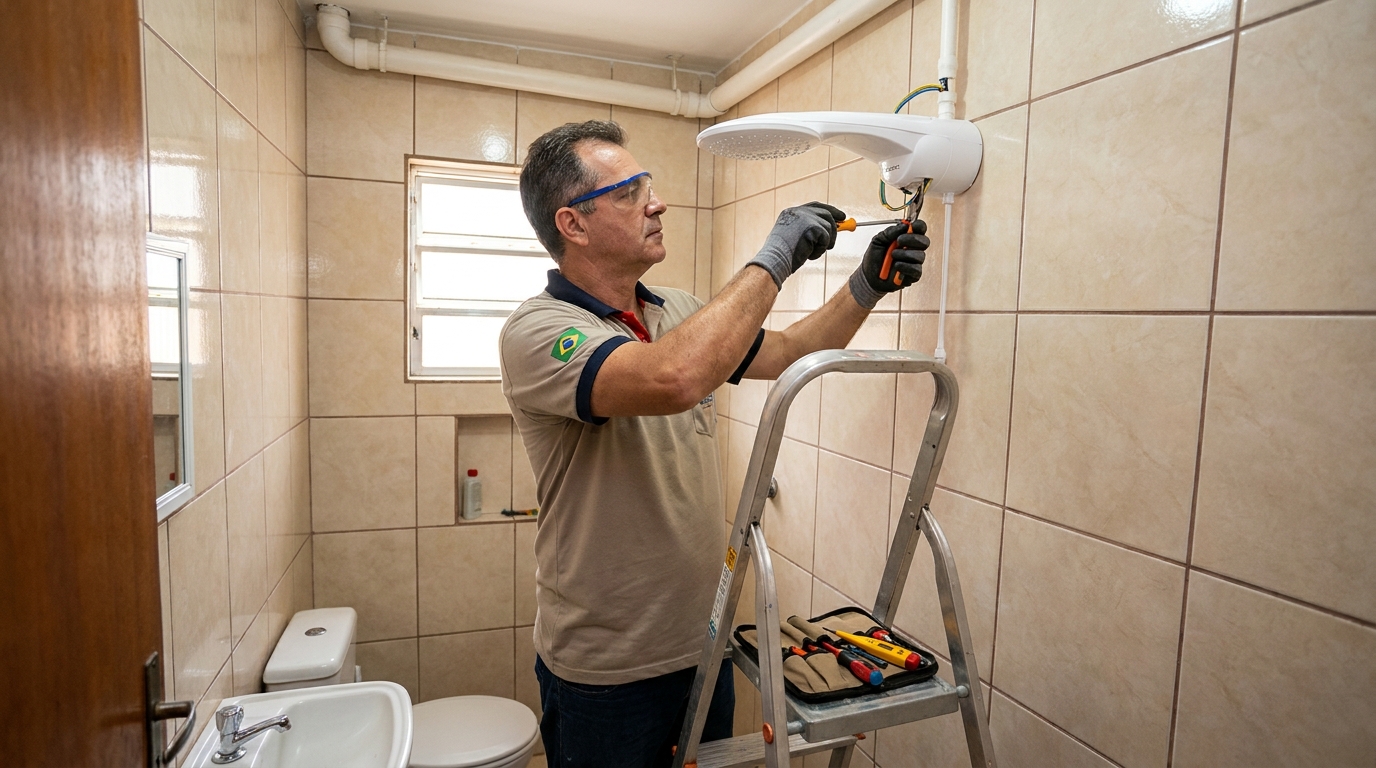 Substituição de Chuveiro Antigo em Lajeado‑RS